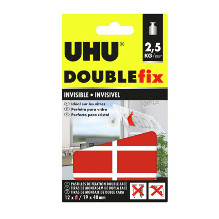 UHU DOUBLEFIX INVISÍVEL - 12 TIRAS 19MM X 40MM